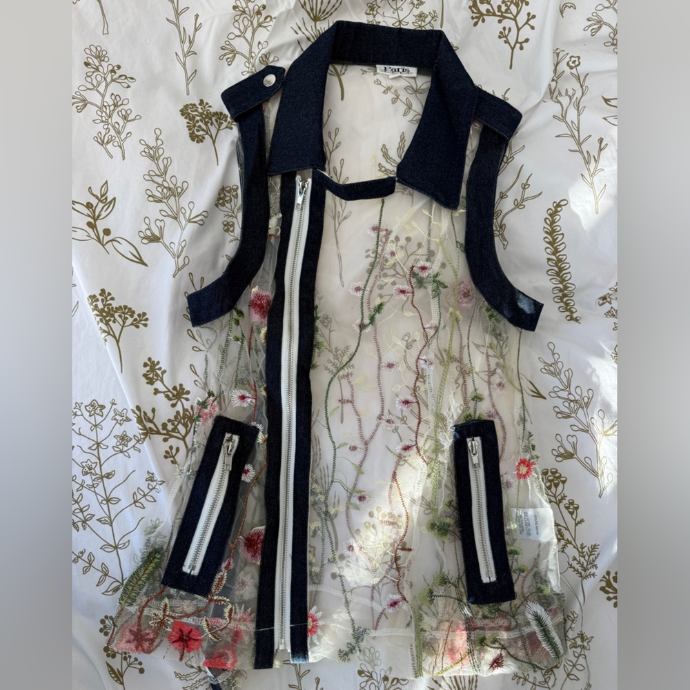 Floral Embroidered Sheer Tank Top